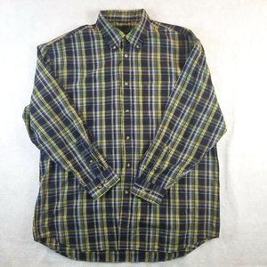 Saddlebred Mens XL Shirt Long Sleeve Plaid‎ Cotton Blend Pocket